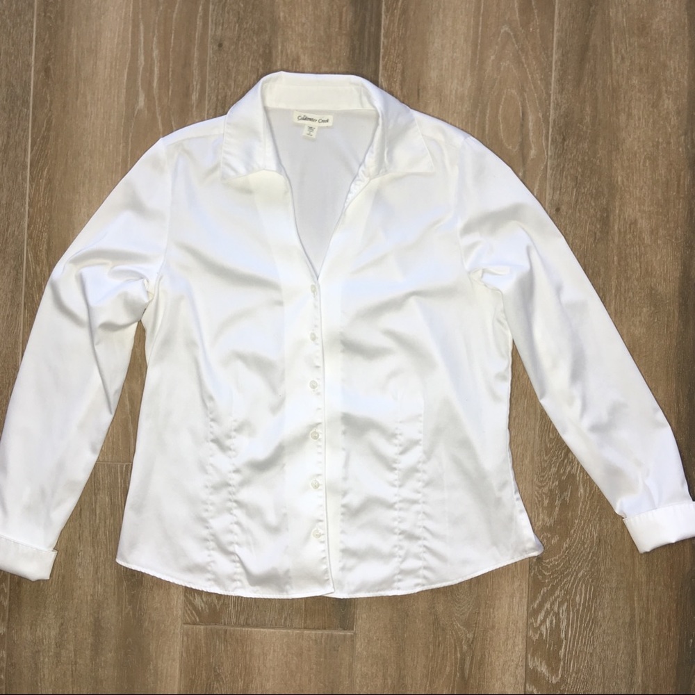 Coldwater Creek | White Oxford French Cuff | Large